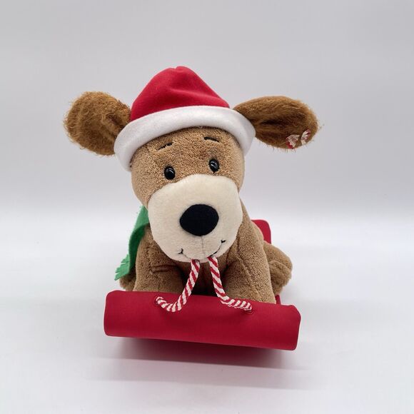 Hallmark Christmas Animated Plush Dog on Sled Barks Jingle Bells Sound & Motion - Picture 2 of 6